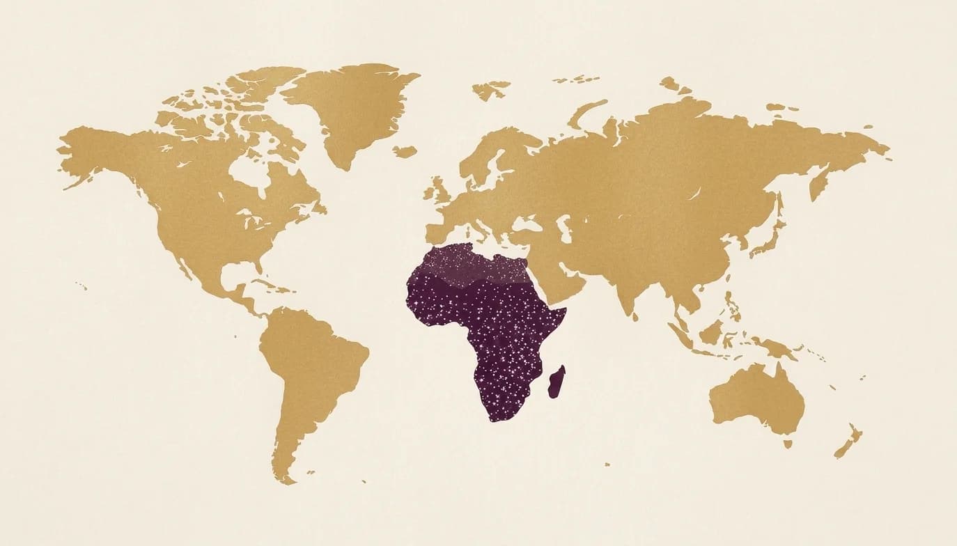 Africa to the world map